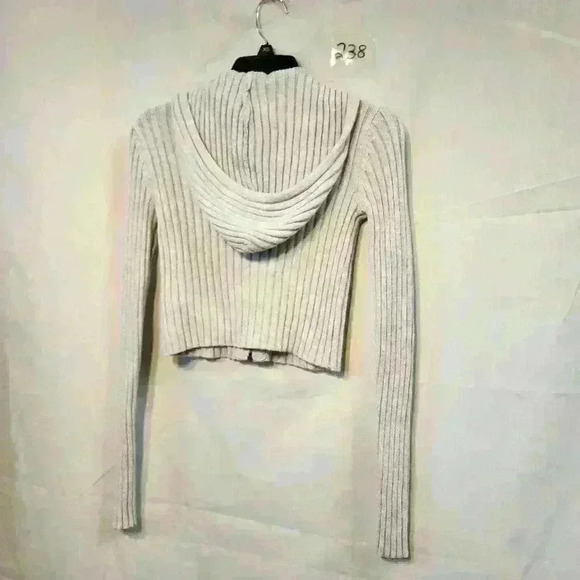 Arizona jean co womens cropped zip up sweater size XS color cream - Picture 2 of 5